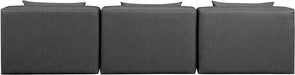 Cube Faux Leather Sofa Grey - 668Grey-S108A - Vega Furniture