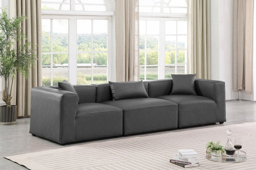 Cube Faux Leather Sofa Grey - 668Grey-S108B - Vega Furniture