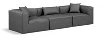 Cube Faux Leather Sofa Grey - 668Grey-S108B - Vega Furniture