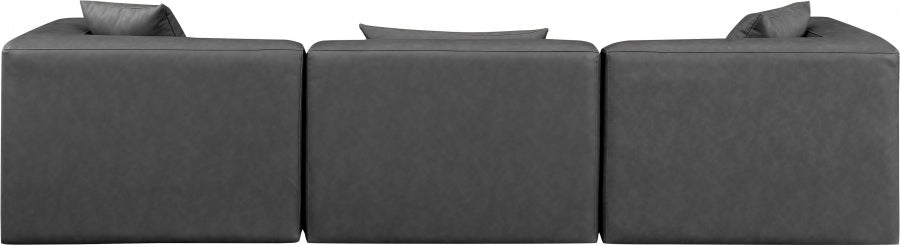 Cube Faux Leather Sofa Grey - 668Grey-S108B - Vega Furniture