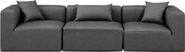 Cube Faux Leather Sofa Grey - 668Grey-S108B - Vega Furniture