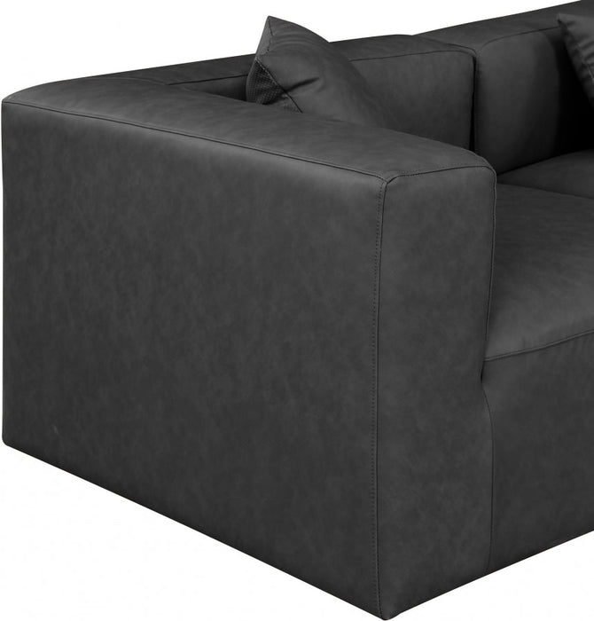 Cube Faux Leather Sofa Grey - 668Grey-S108B - Vega Furniture