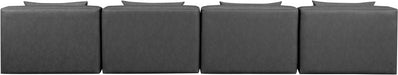 Cube Faux Leather Sofa Grey - 668Grey-S144A - Vega Furniture