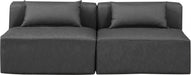 Cube Faux Leather Sofa Grey - 668Grey-S72A - Vega Furniture