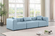 Cube Faux Leather Sofa Light Blue - 668LtBlu-S108B - Vega Furniture