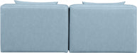 Cube Faux Leather Sofa Light Blue - 668LtBlu-S72A - Vega Furniture