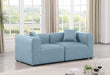 Cube Faux Leather Sofa Light Blue - 668LtBlu-S72B - Vega Furniture