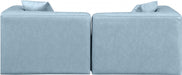 Cube Faux Leather Sofa Light Blue - 668LtBlu-S72B - Vega Furniture