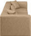 Cube Faux Leather Sofa Natural - 668Tan-S108B - Vega Furniture