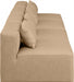 Cube Faux Leather Sofa Natural - 668Tan-S144A - Vega Furniture