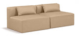 Cube Faux Leather Sofa Natural - 668Tan-S72A - Vega Furniture