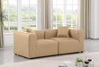 Cube Faux Leather Sofa Natural - 668Tan-S72B - Vega Furniture