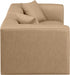 Cube Faux Leather Sofa Natural - 668Tan-S72B - Vega Furniture