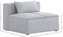 Cube Grey Modular Armless Chair - 630Grey-Armless - Vega Furniture