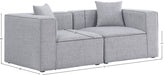 Cube Grey Modular Loveseat - 630Grey-S72B - Vega Furniture