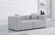 Cube Grey Modular Loveseat - 630Grey-S72B - Vega Furniture