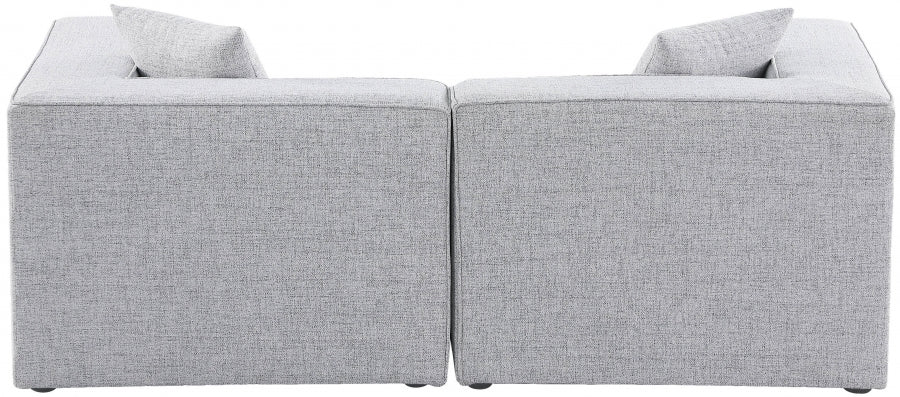 Cube Grey Modular Loveseat - 630Grey-S72B - Vega Furniture