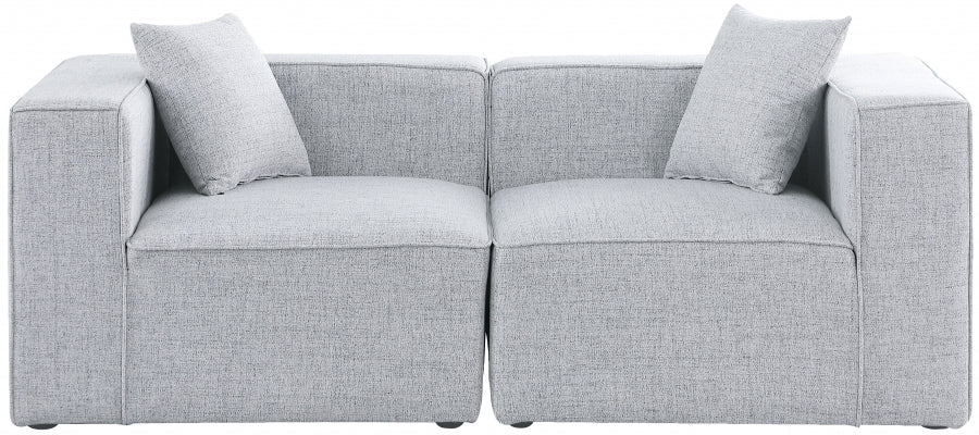 Cube Grey Modular Loveseat - 630Grey-S72B - Vega Furniture