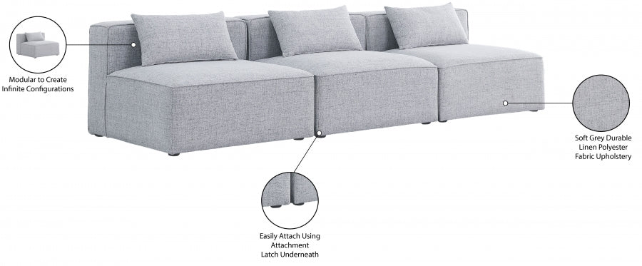 Cube Grey Modular Sofa - 630Grey-S108A - Vega Furniture