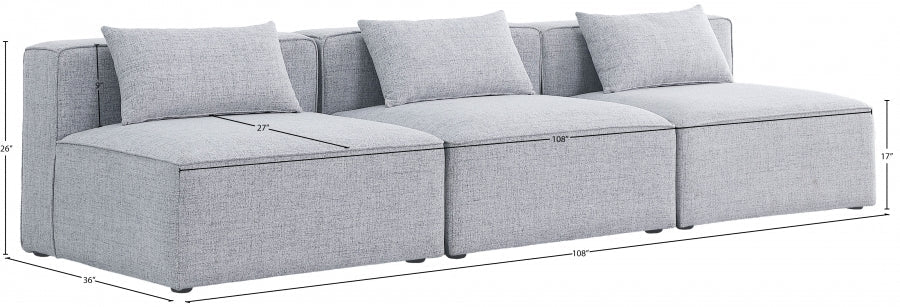 Cube Grey Modular Sofa - 630Grey-S108A - Vega Furniture