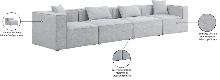 Cube Grey Modular Sofa - 630Grey-S144B - Vega Furniture