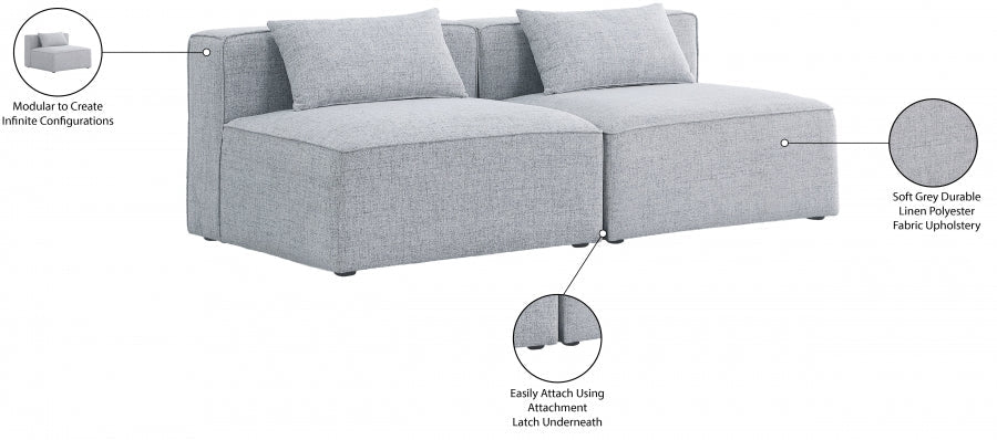 Cube Grey Modular Sofa - 630Grey-S72A - Vega Furniture