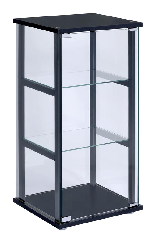 Cyclamen Black/Clear 3-Shelf Glass Curio Cabinet - 950179 - Vega Furniture