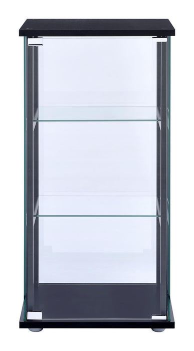 Cyclamen Black/Clear 3-Shelf Glass Curio Cabinet - 950179 - Vega Furniture