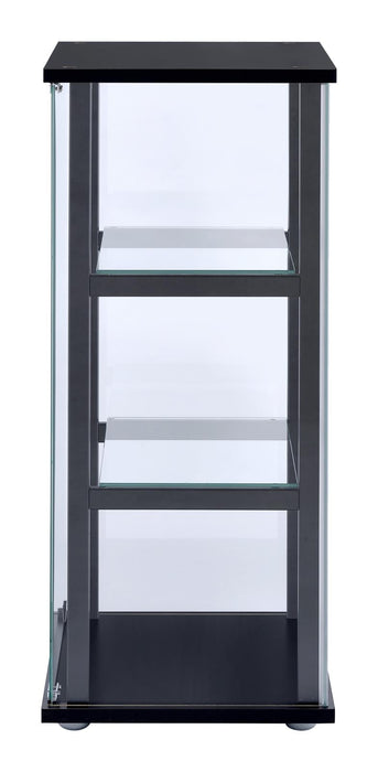 Cyclamen Black/Clear 3-Shelf Glass Curio Cabinet - 950179 - Vega Furniture