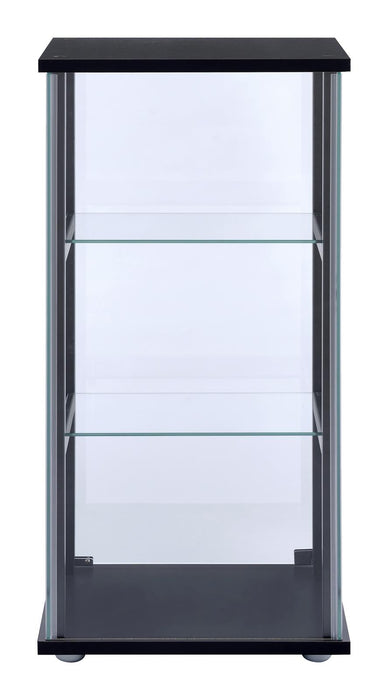 Cyclamen Black/Clear 3-Shelf Glass Curio Cabinet - 950179 - Vega Furniture