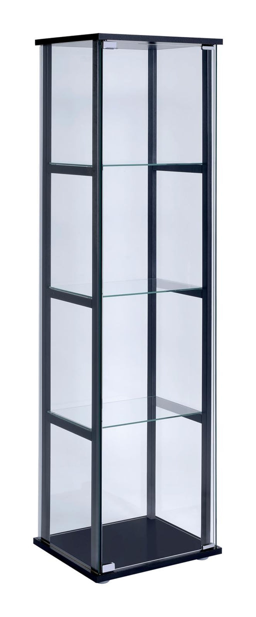 Cyclamen Black/Clear 4-Shelf Glass Curio Cabinet - 950171 - Vega Furniture