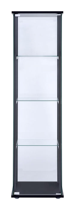 Cyclamen Black/Clear 4-Shelf Glass Curio Cabinet - 950171 - Vega Furniture