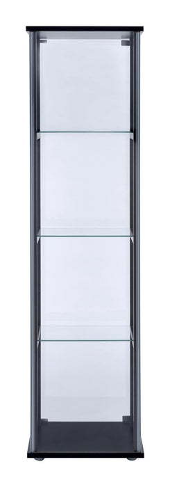 Cyclamen Black/Clear 4-Shelf Glass Curio Cabinet - 950171 - Vega Furniture