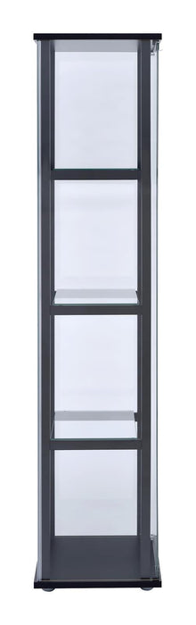 Cyclamen Black/Clear 4-Shelf Glass Curio Cabinet - 950171 - Vega Furniture