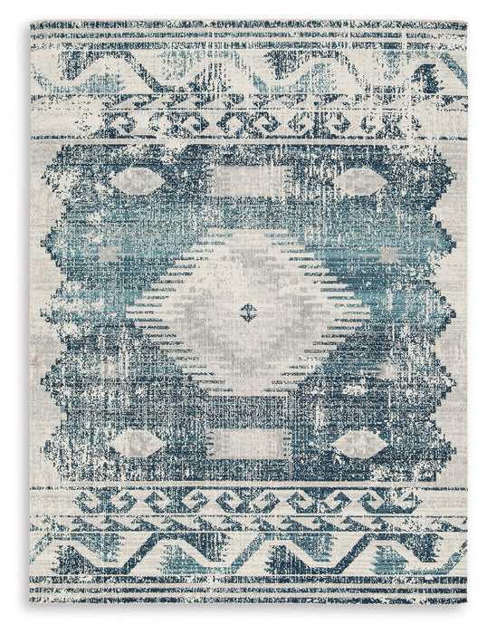 Daddridge Blue/Gray/Ivory 5' x 7' Rug - R900102 - Vega Furniture