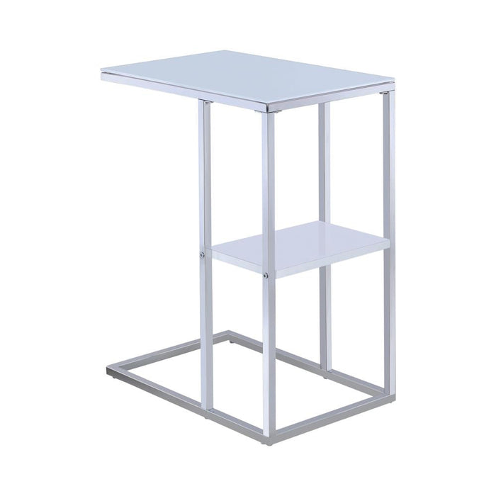 Daisy Chrome/White 1-Shelf Accent Table - 904018 - Vega Furniture