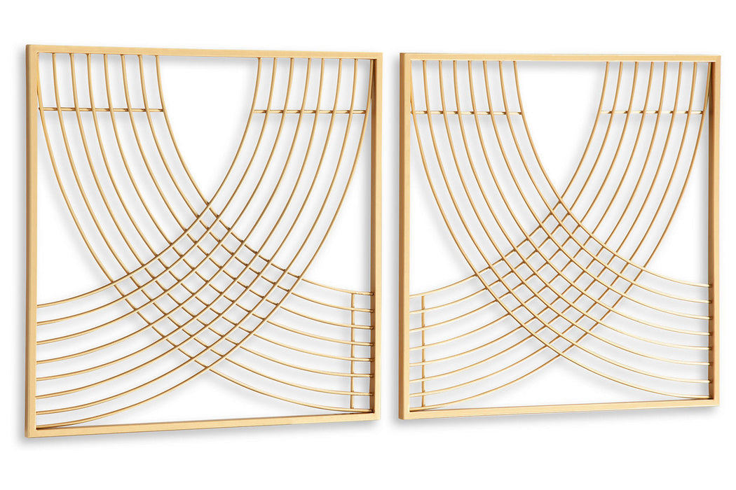 Dalkins Gold Finish Wall Decor, Set of 2 - A8010375 - Vega Furniture