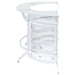 Dallas 2-shelf Curved Home Bar White and Frosted Glass (Set of 3) - 182136-S3 - Vega Furniture