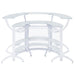 Dallas 2-shelf Curved Home Bar White and Frosted Glass (Set of 3) - 182136-S3 - Vega Furniture