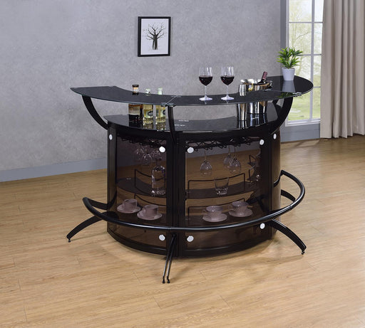 Dallas Smoke/Black Curved Bar Unit, Set of 3 - 182135-S3 - Vega Furniture