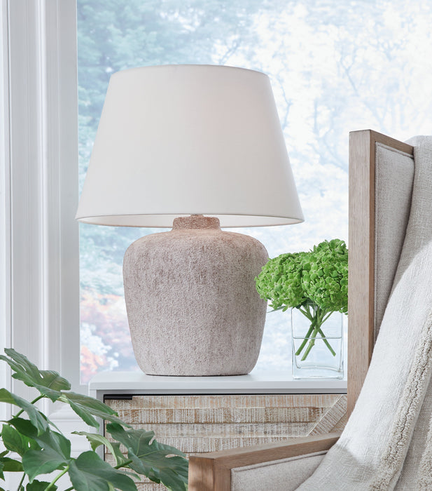 Danry Distressed Cream Table Lamp - L207454 - Vega Furniture