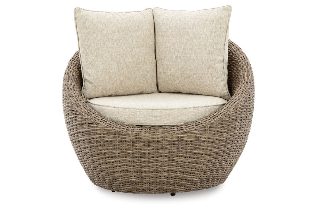 DANSON Beige Swivel Lounge with Cushion, Set of 2 - P505-821 - Vega Furniture