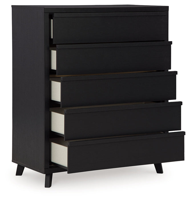 Danziar Black Chest of Drawers - B1013-345 - Vega Furniture