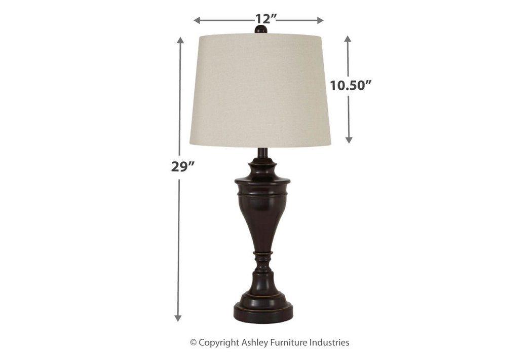 Darlita Bronze Finish Table Lamp, Set of 2 - L204024 - Vega Furniture