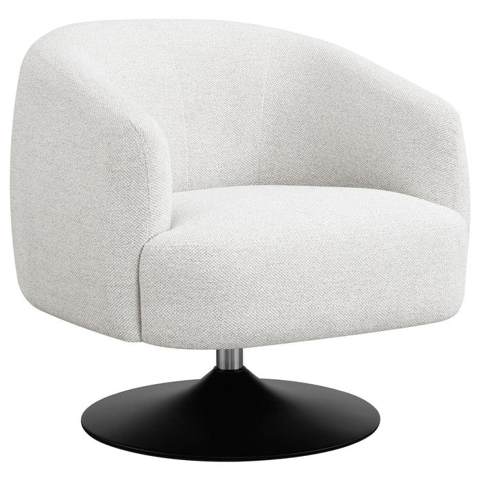 Dave Beige/Matte Black Upholstered Swivel Accent Chair - 905739 - Vega Furniture