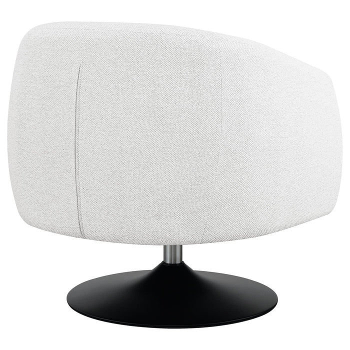 Dave Beige/Matte Black Upholstered Swivel Accent Chair - 905739 - Vega Furniture