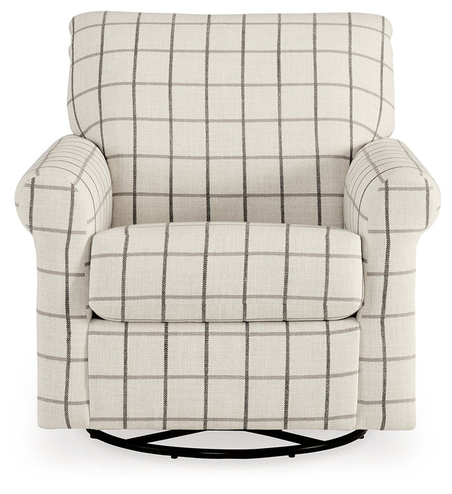 Davinca Charcoal Swivel Glider Accent Chair - 3520442 - Vega Furniture