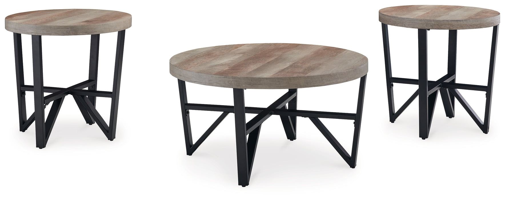 Deanlee Grayish Brown/Black Table (Set of 3) - T235-13 - Vega Furniture