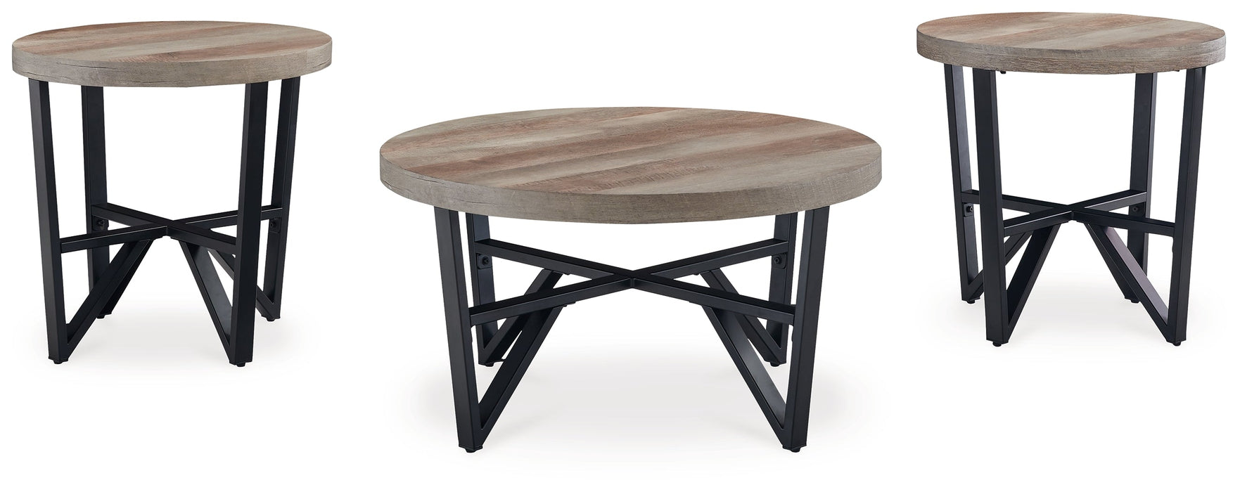 Deanlee Grayish Brown/Black Table (Set of 3) - T235-13 - Vega Furniture