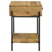 Declan Natural Mango/Black 1-Drawer Accent Table with Open Shelf - 959556 - Vega Furniture